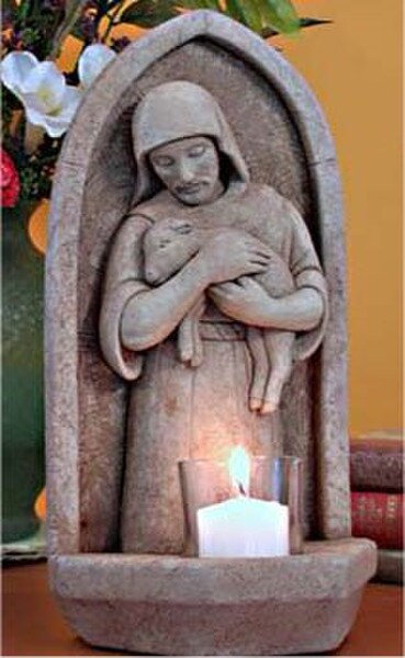 Freestanding or Wall Hanging Christ The Good Shepherd Votive
